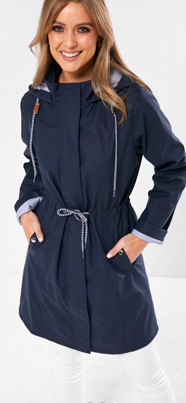MARC ANGELO Longline Raincoat - Navy