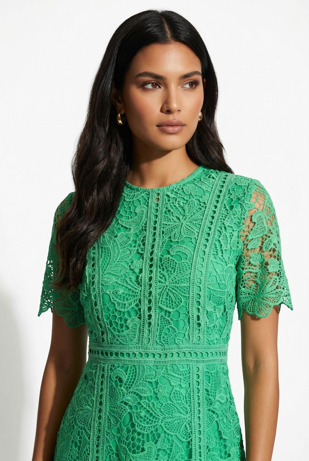 MARC ANGELO Lace Dress - Green