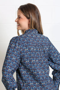 RANT & RAVE Isabella Reef Print Blouse - Navy
