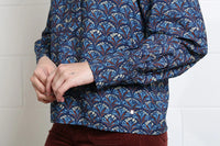RANT & RAVE Isabella Reef Print Blouse - Navy