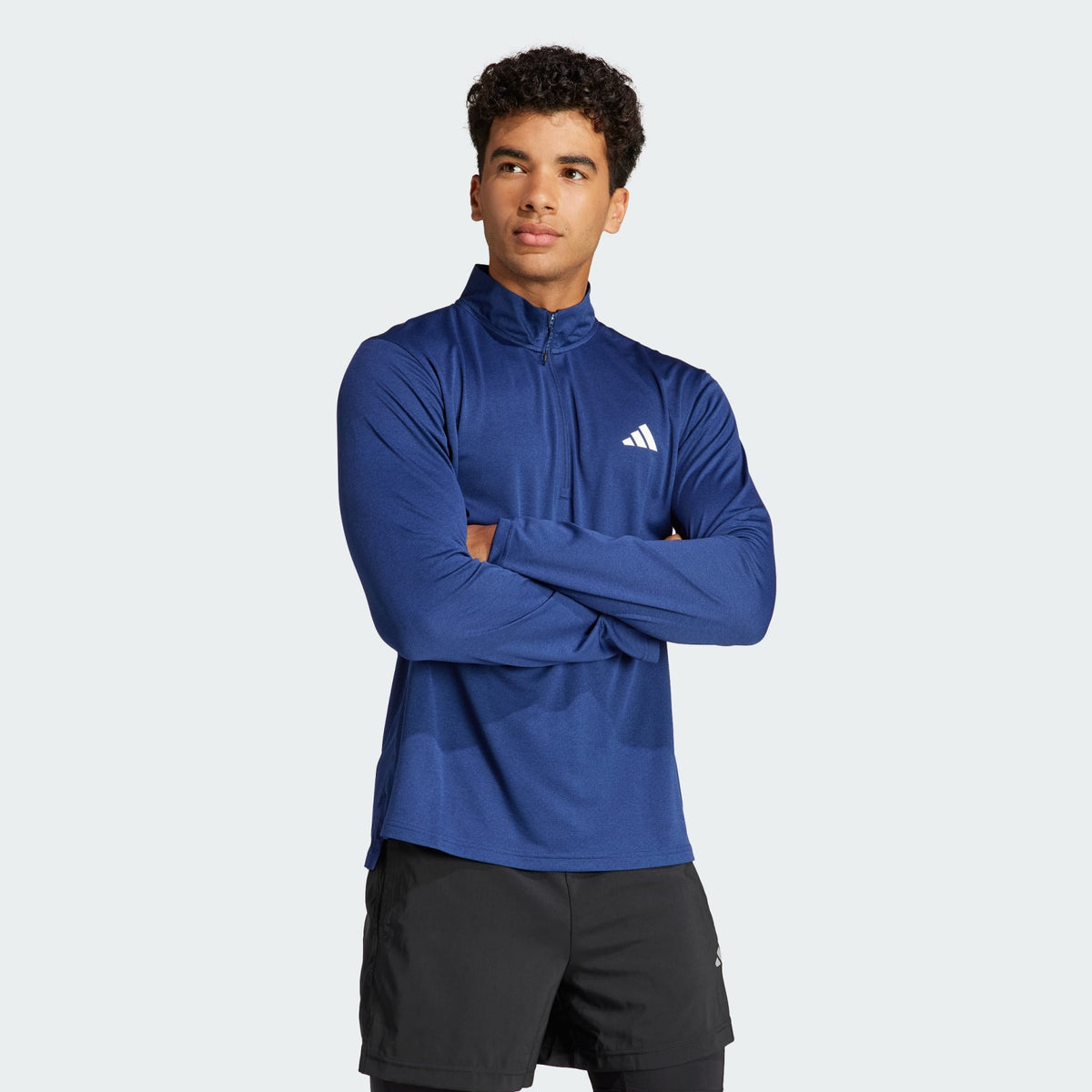 ADIDAS Men's Train Essentials Half-Zip - Blue