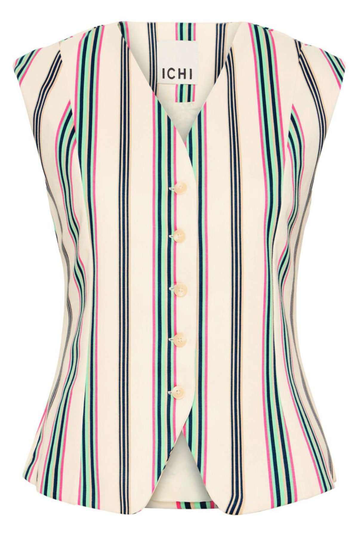 ICHI Kate Striped Waistcoat