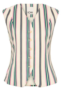 ICHI Kate Striped Waistcoat