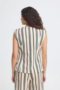 ICHI Kate Striped Waistcoat