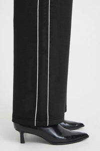 ICHI Kate Neo Side Stripe Wide Pants - Black