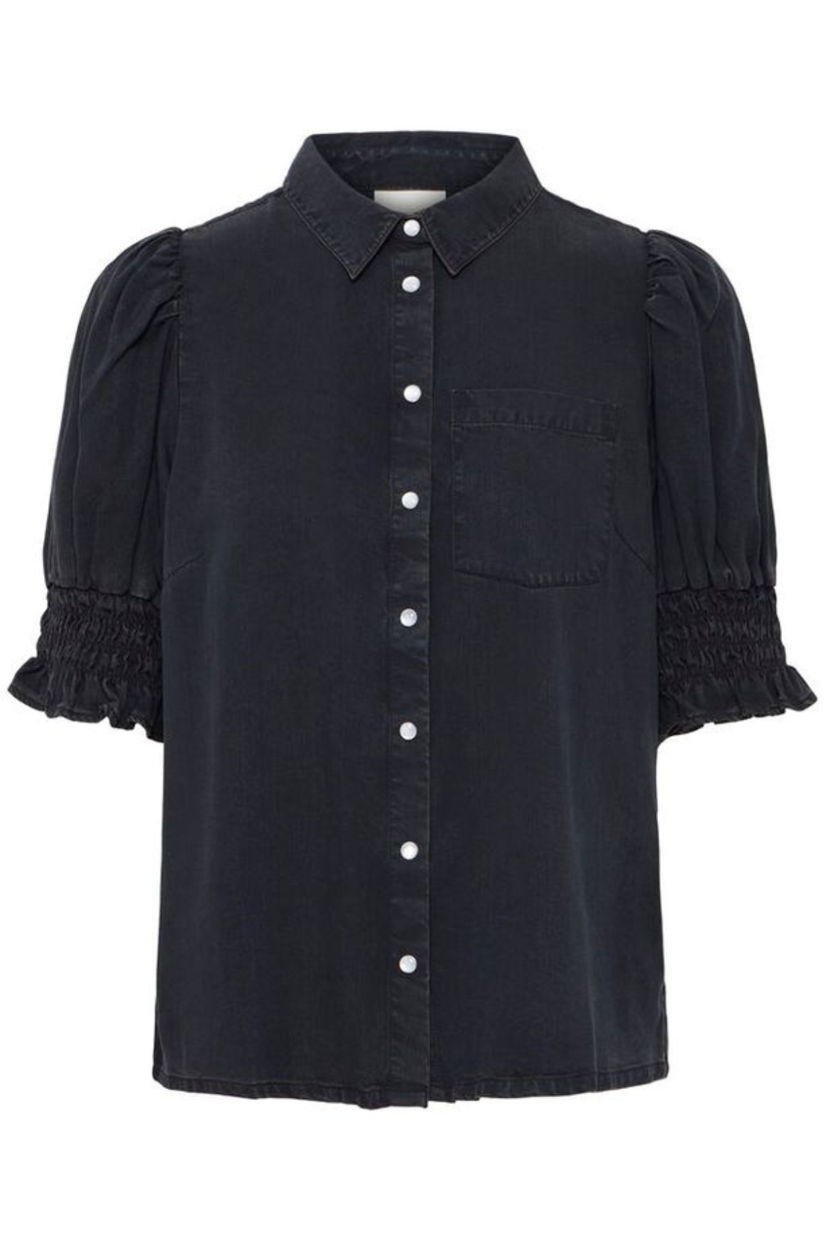 ICHI Borgie Denim Shirt - Washed Black