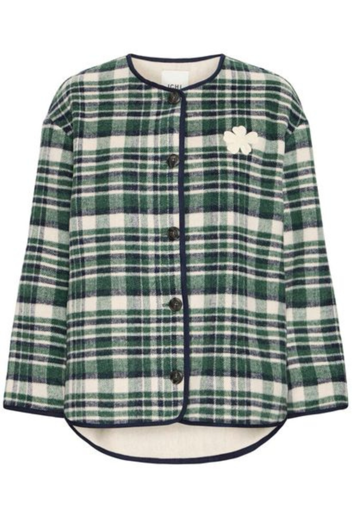 ICHI Johanna Checked Jacket - Green