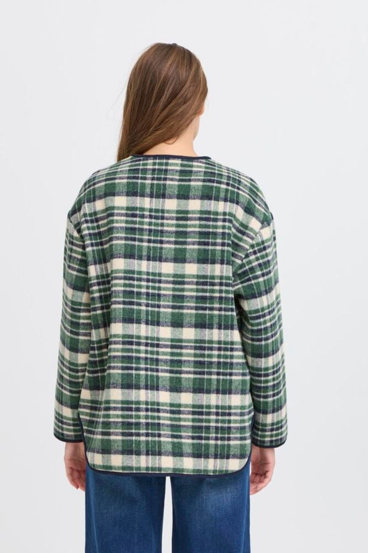 ICHI Johanna Checked Jacket - Green