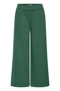 ICHI Kate Long Wide Leg Trousers - Green