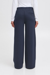 ICHI Kate Long Wide Leg Trousers - Navy