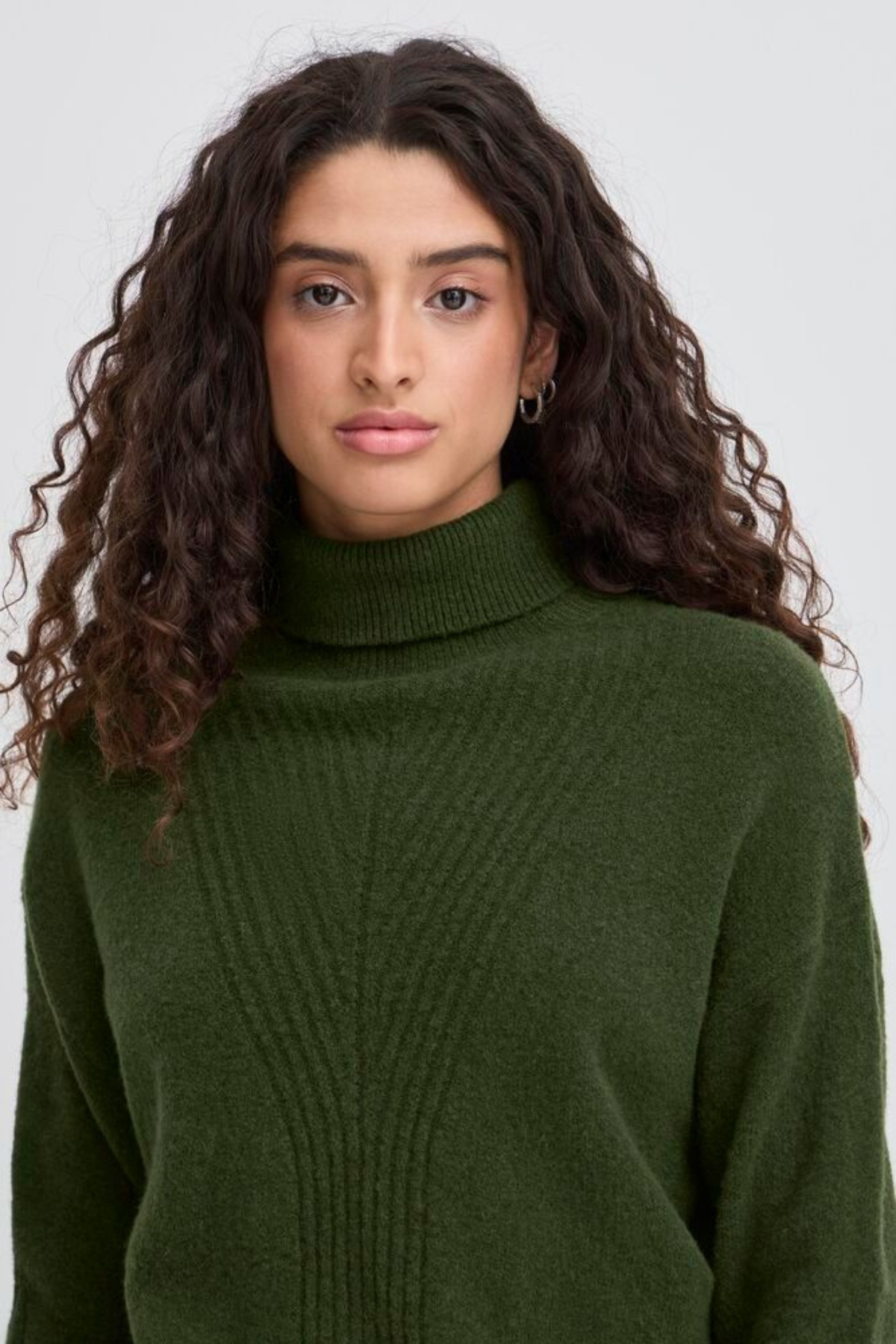 ICHI Dasila Turtleneck Jumper - Green