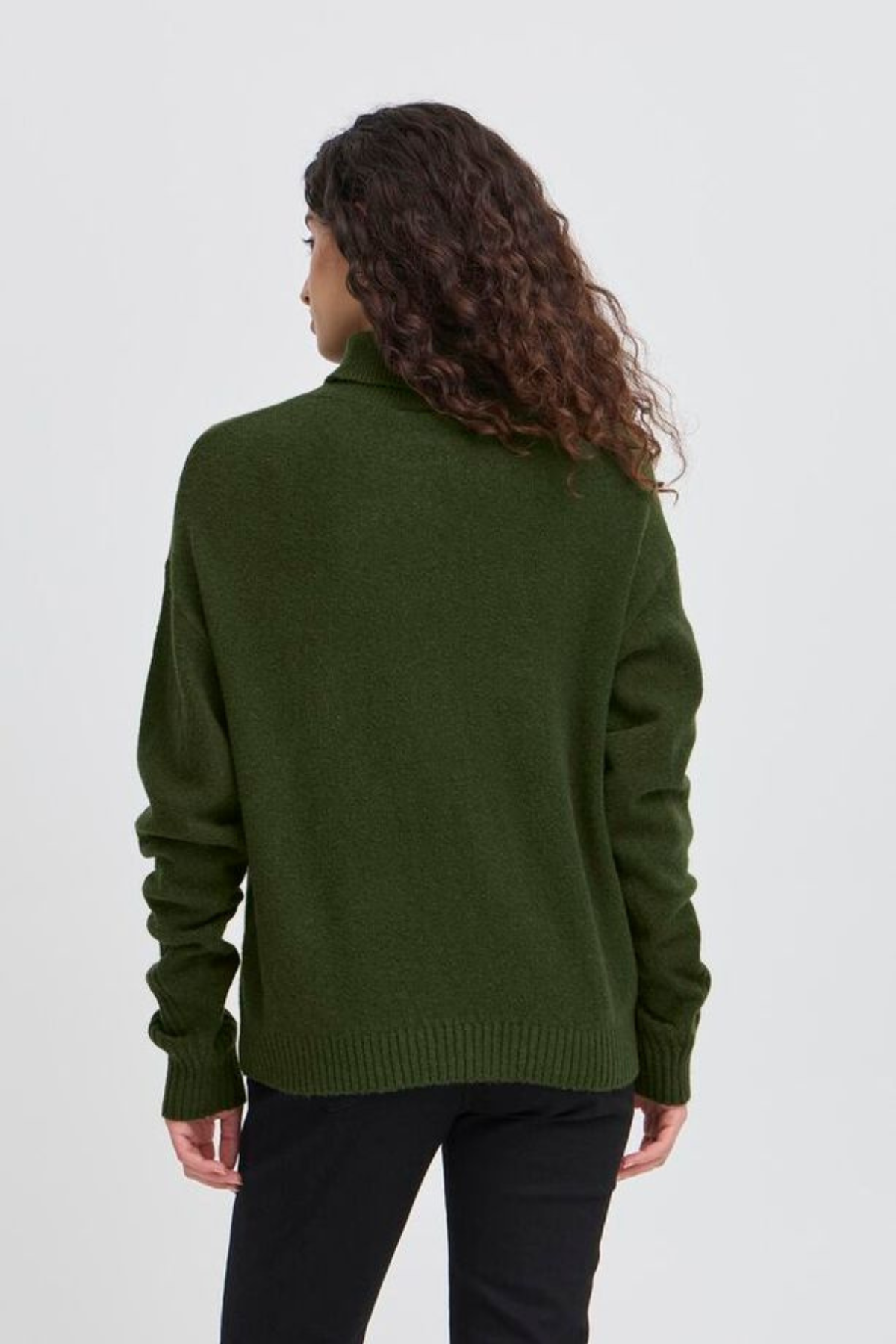 ICHI Dasila Turtleneck Jumper - Green