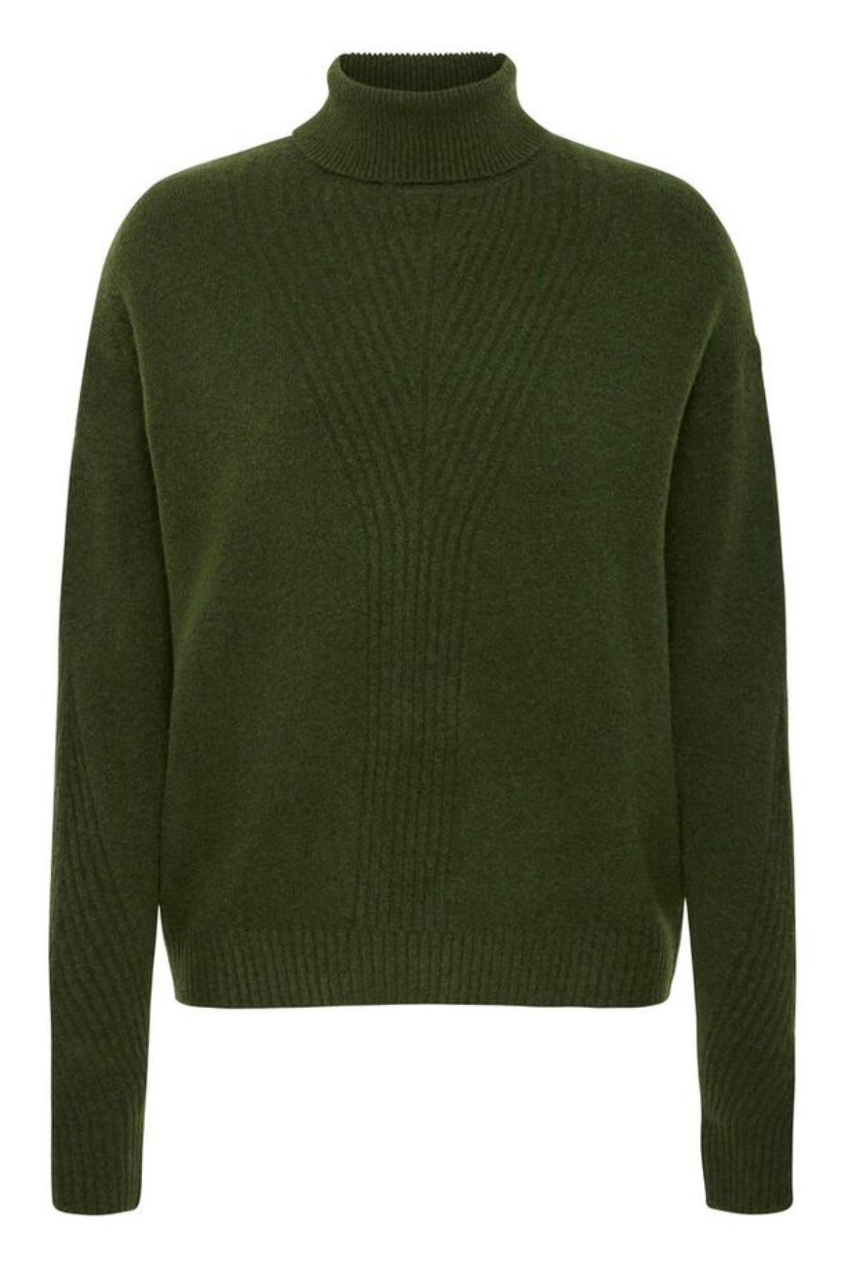 ICHI Dasila Turtleneck Jumper - Green