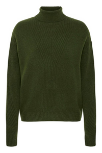 ICHI Dasila Turtleneck Jumper - Green
