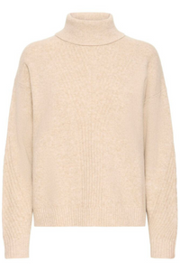 ICHI Dasila Turtleneck Jumper - Oatmeal