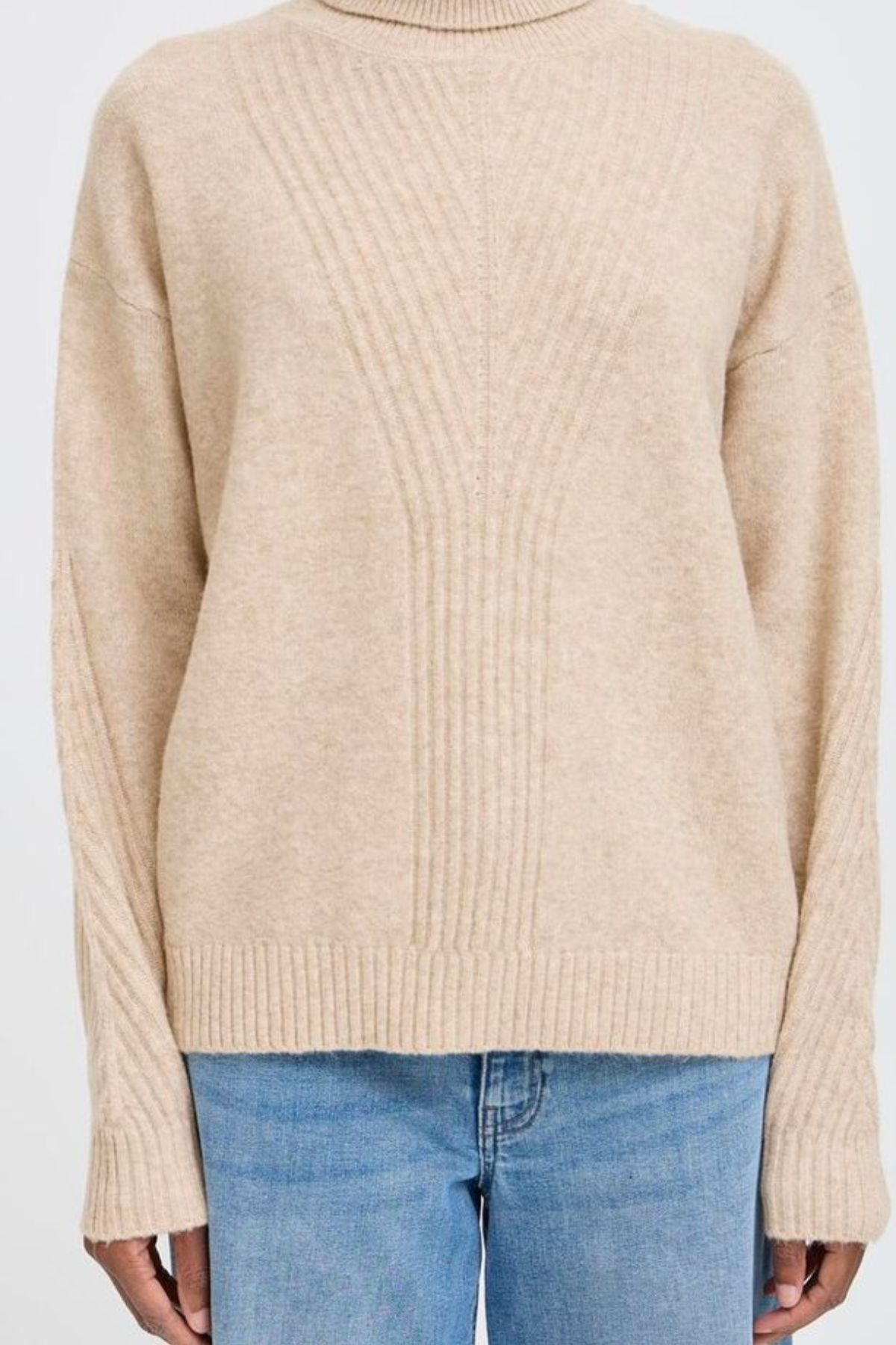 ICHI Dasila Turtleneck Jumper - Oatmeal