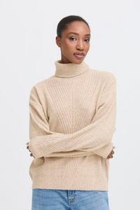 ICHI Dasila Turtleneck Jumper - Oatmeal