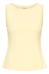 ICHI Kate Denim Sleeveless Top - Lemon