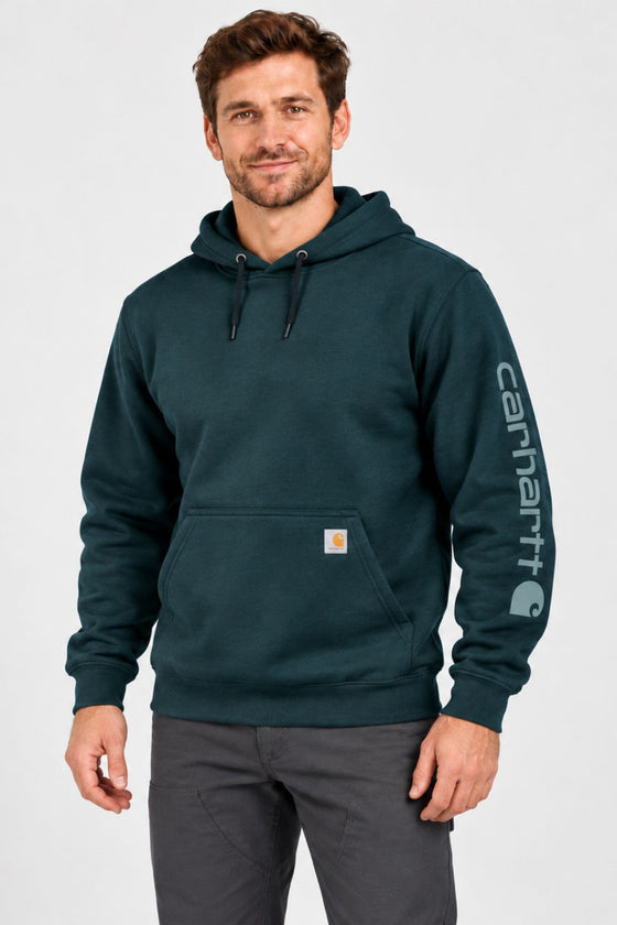 CARHARTT Iconic Sleeve Logo Hoodie - Teal