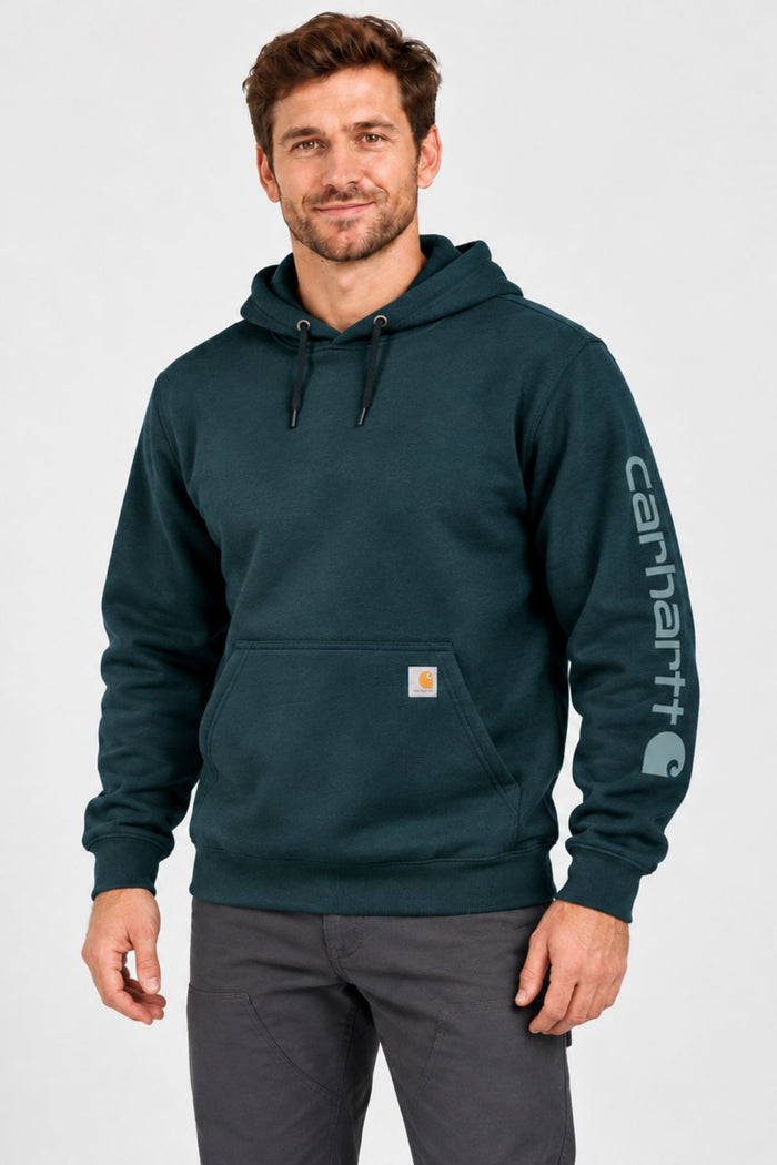 CARHARTT Iconic Sleeve Logo Hoodie - Teal