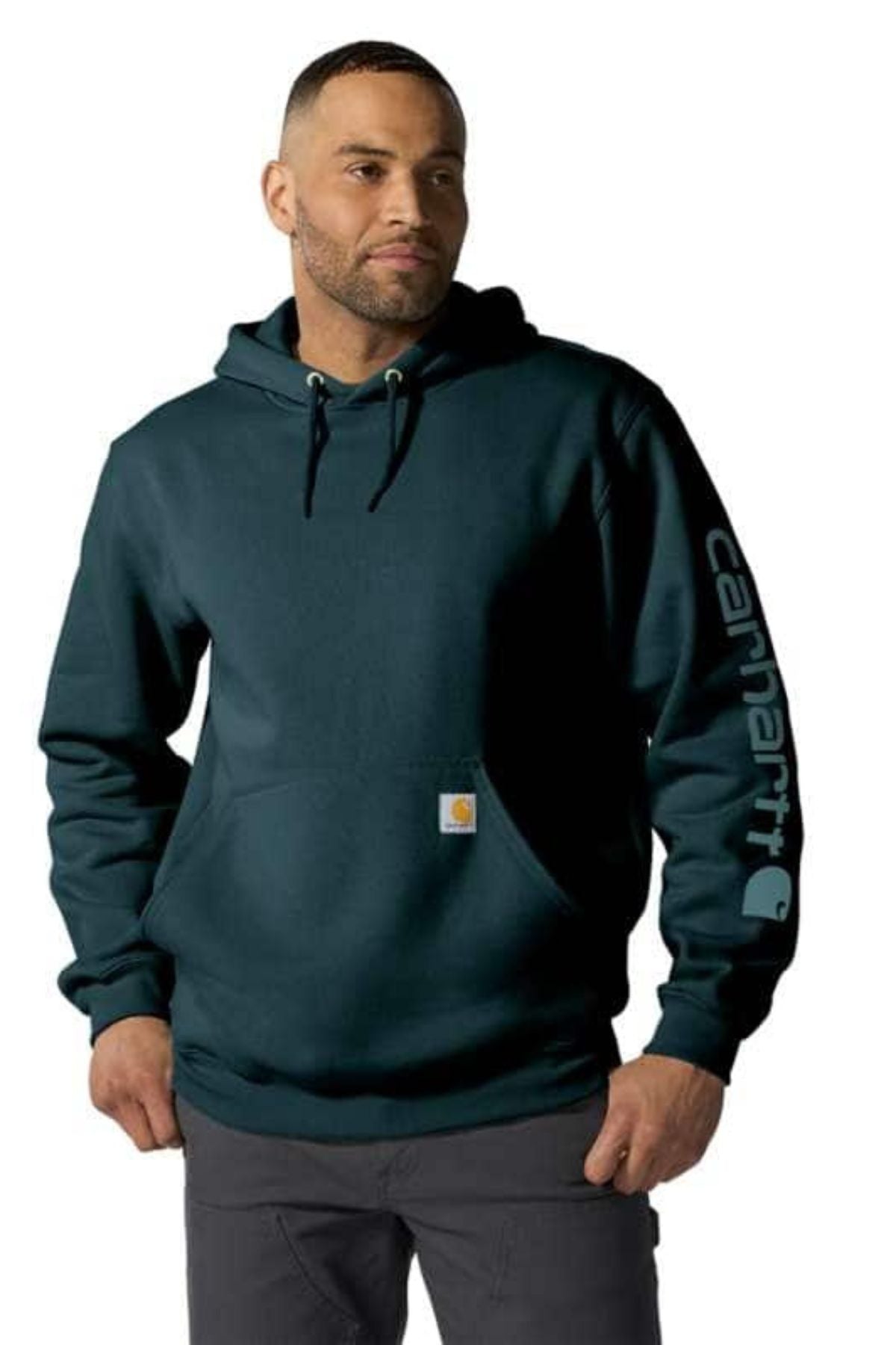 CARHARTT Iconic Sleeve Logo Hoodie - Teal