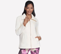 SKECHERS Go Snuggle Full Zip Tunic Jacket - Cream