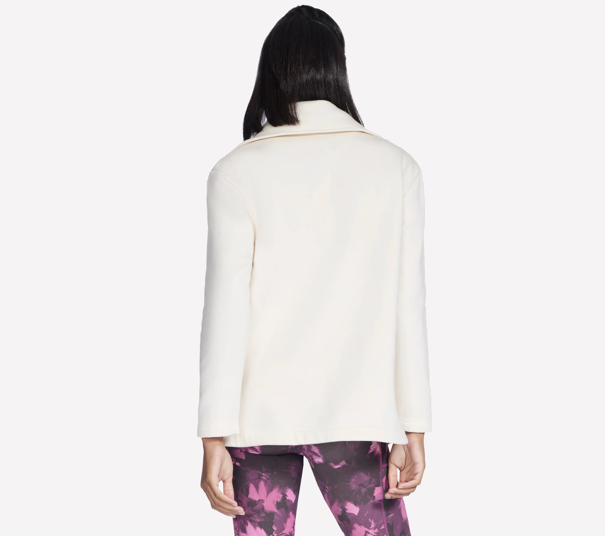 SKECHERS Go Snuggle Full Zip Tunic Jacket - Cream