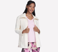 SKECHERS Go Snuggle Full Zip Tunic Jacket - Cream