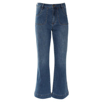 RANT & RAVE Janette Wide Leg Jeans - Mid Blue