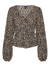 VERO MODA Merve V-Neck Leopard Print Top