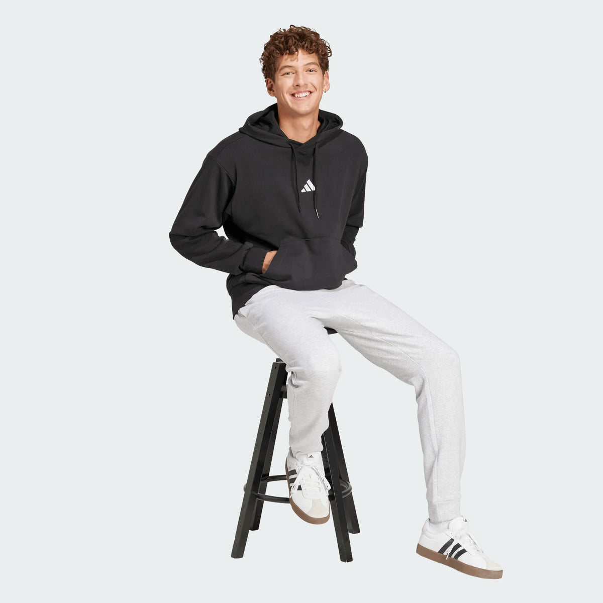 ADIDAS Essentials Men's Feelcozy French Terry Hoodie - Black