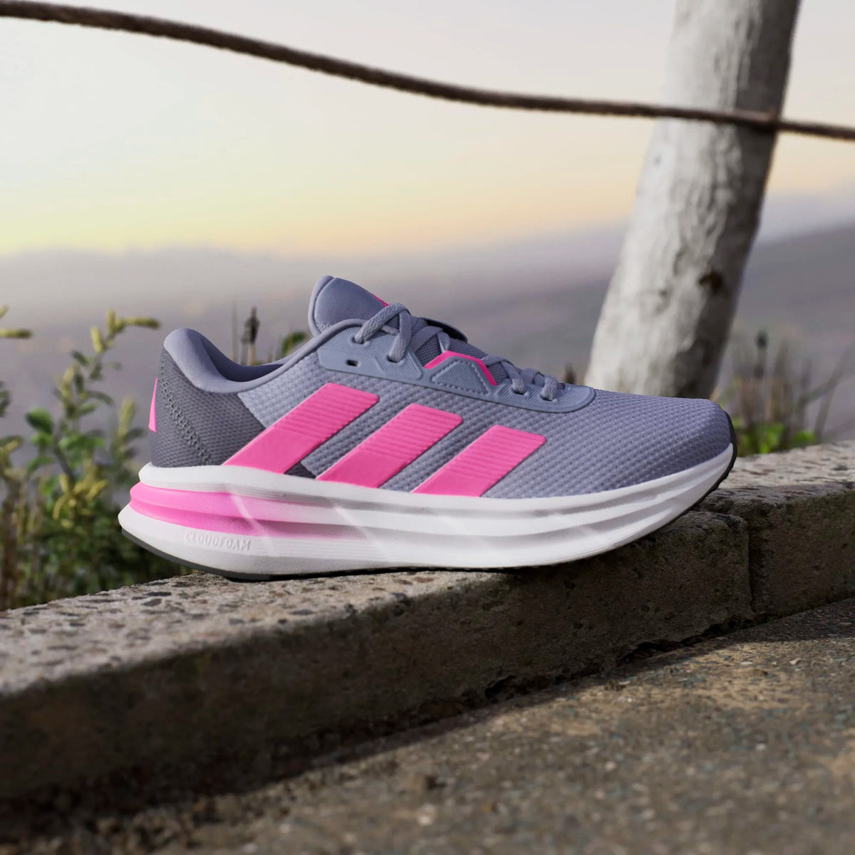 ADIDAS Women's Galaxy 7 Running Shoes - Grey/Pink | JQ2608