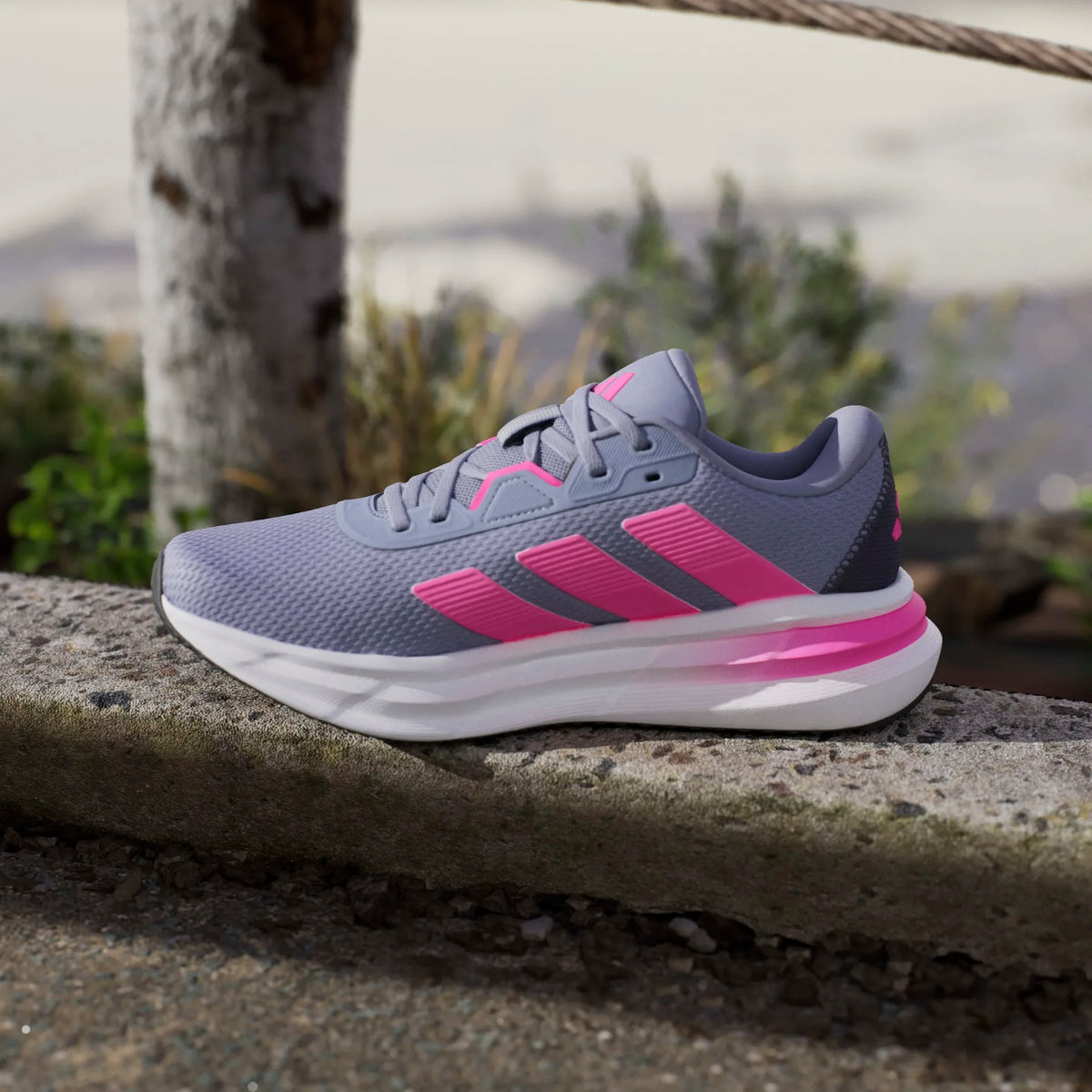 ADIDAS Women's Galaxy 7 Running Shoes - Grey/Pink | JQ2608