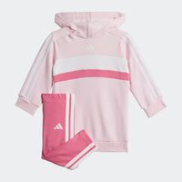 ADIDAS Girls Essentials Tiberio 3-Stripes Fleece and Leggings Set - Pink