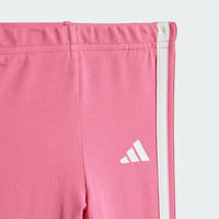 ADIDAS Girls Essentials Tiberio 3-Stripes Fleece and Leggings Set - Pink