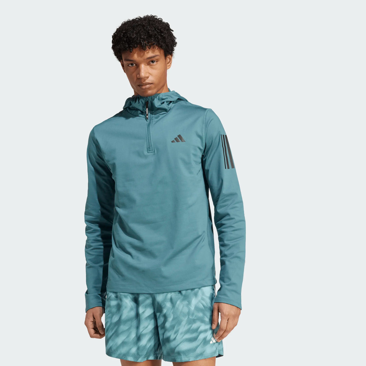 ADIDAS Own The Run Winterized Half Zip Hoodie - Teal