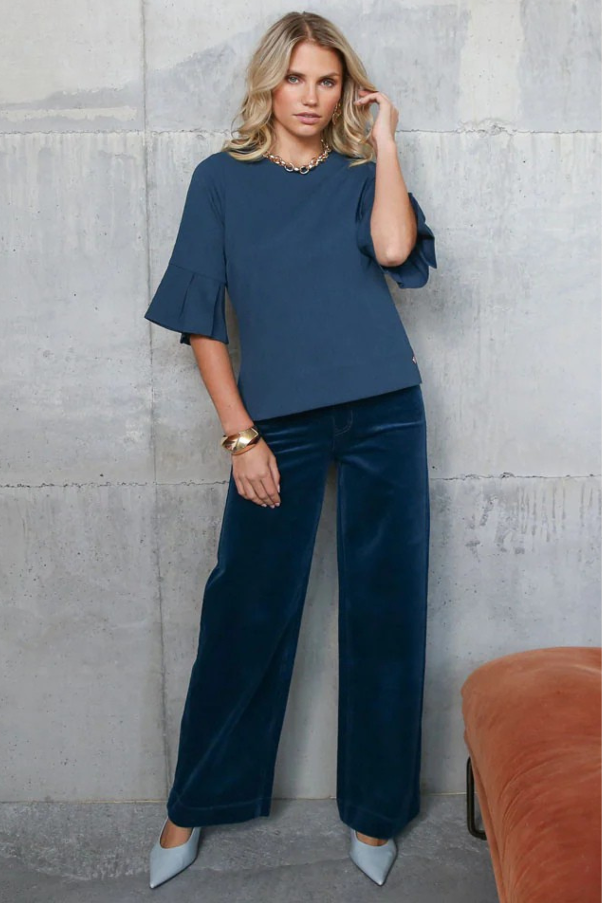 RANT & RAVE Jacinda Wide Leg Trousers - Teal