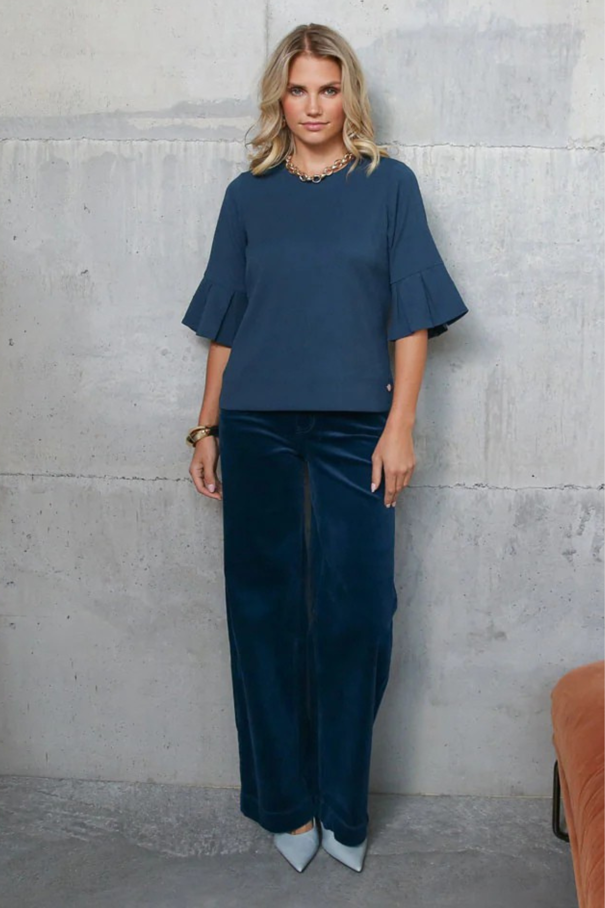 RANT & RAVE Jacinda Wide Leg Trousers - Teal