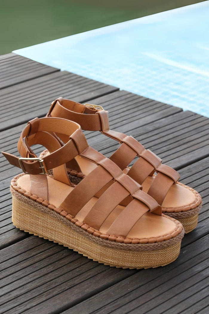 RANT RAVE Jody Wedge Sandals Tan – The Cope - Main Image