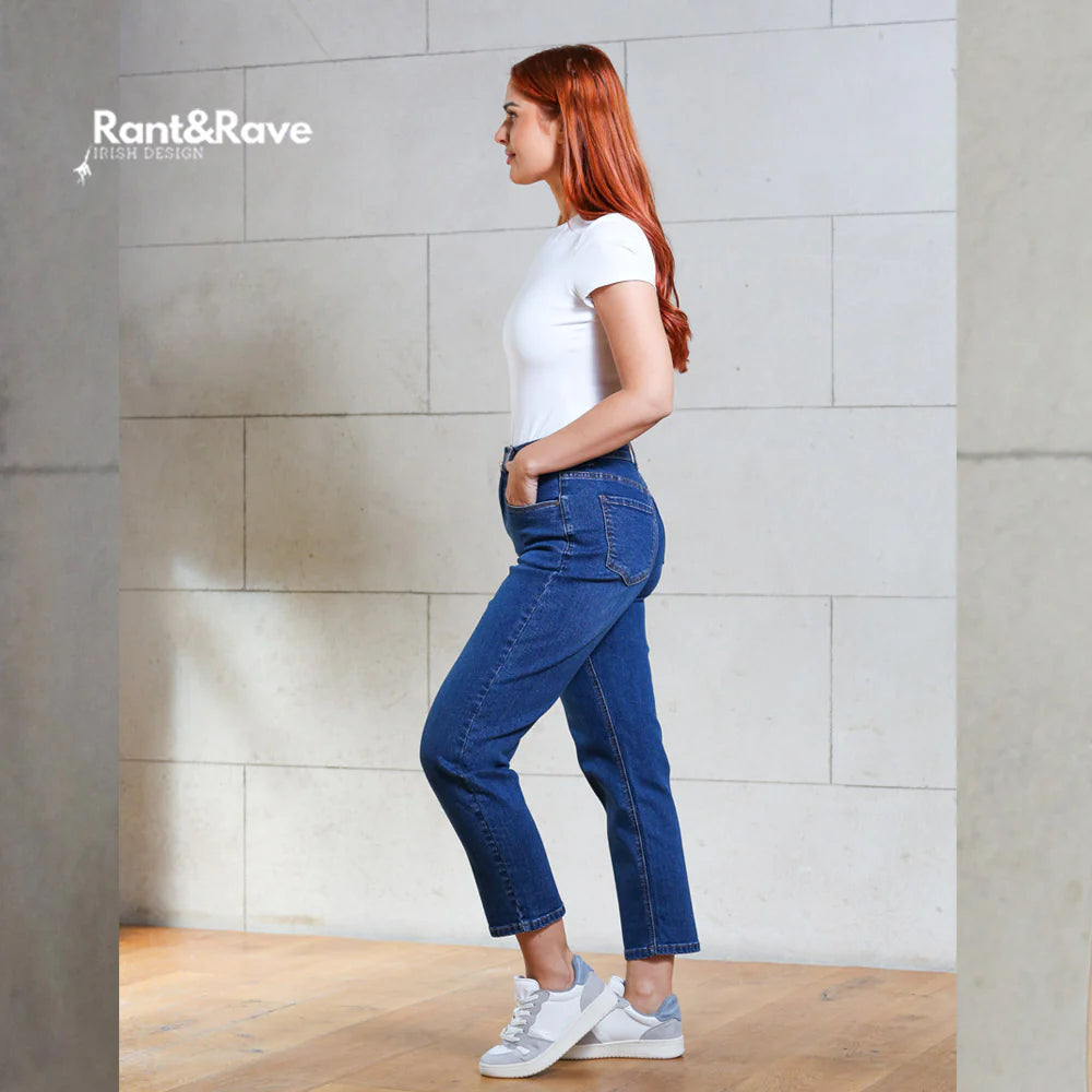 RANT & RAVE : Jolene Mom Crop Jeans - Mid Blue