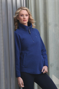 RELAX & RENEW Julia Fleece Half Zip Top - Blue