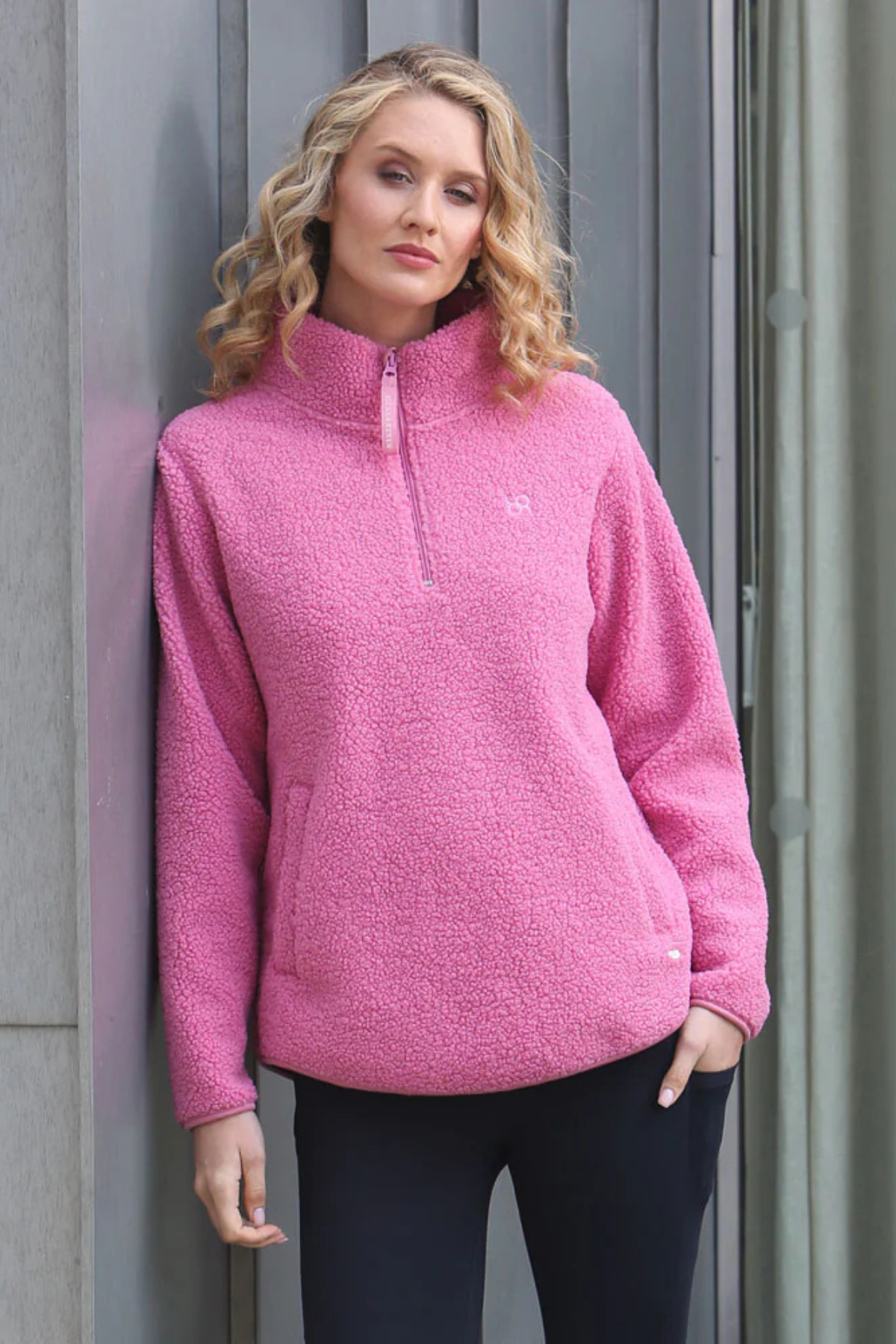 RELAX & RENEW Julia Fleece Half Zip Top - Pink