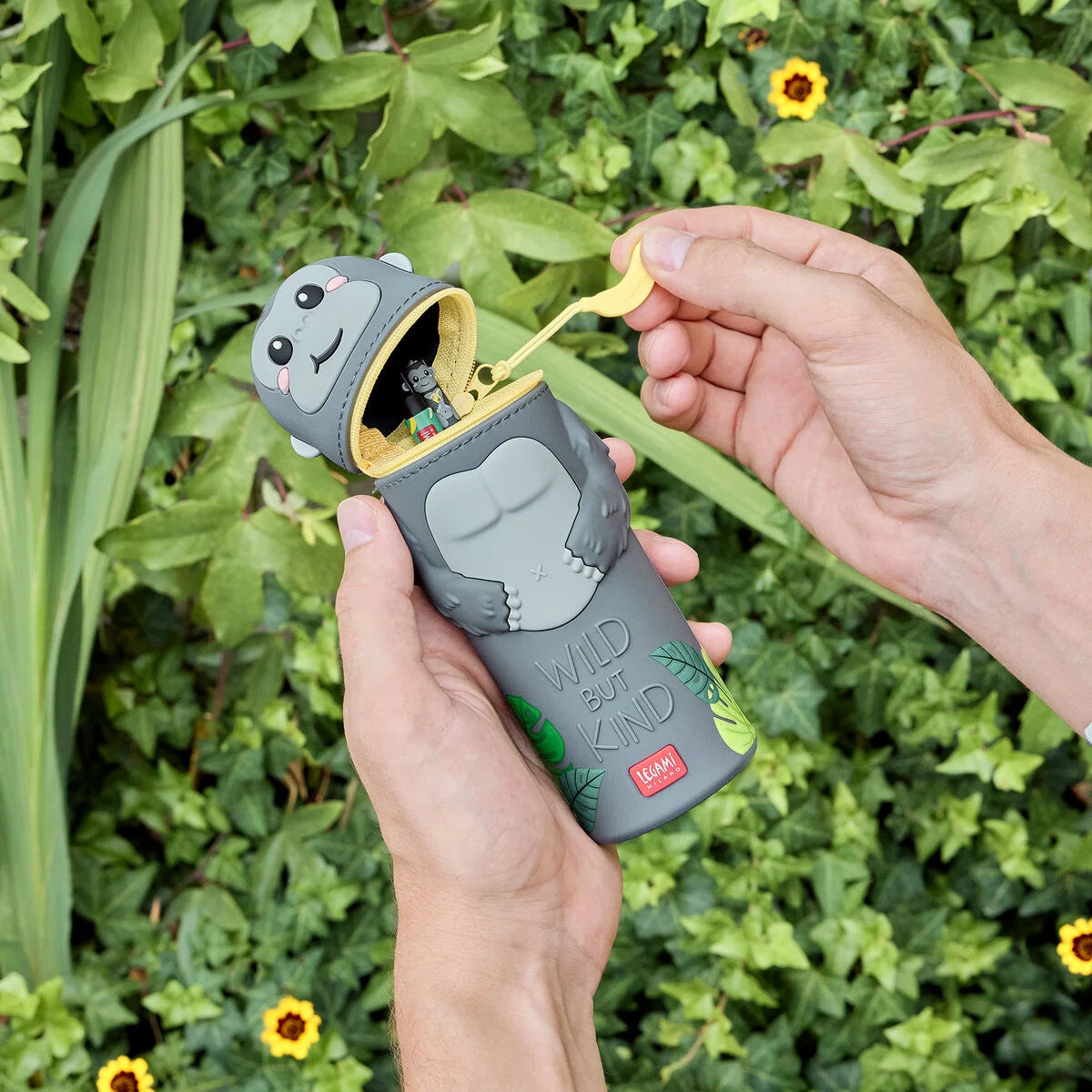 LEGAMI Gorilla "Wild but Kind" 2-in-1 Silicone Pencil Case - Kawaii