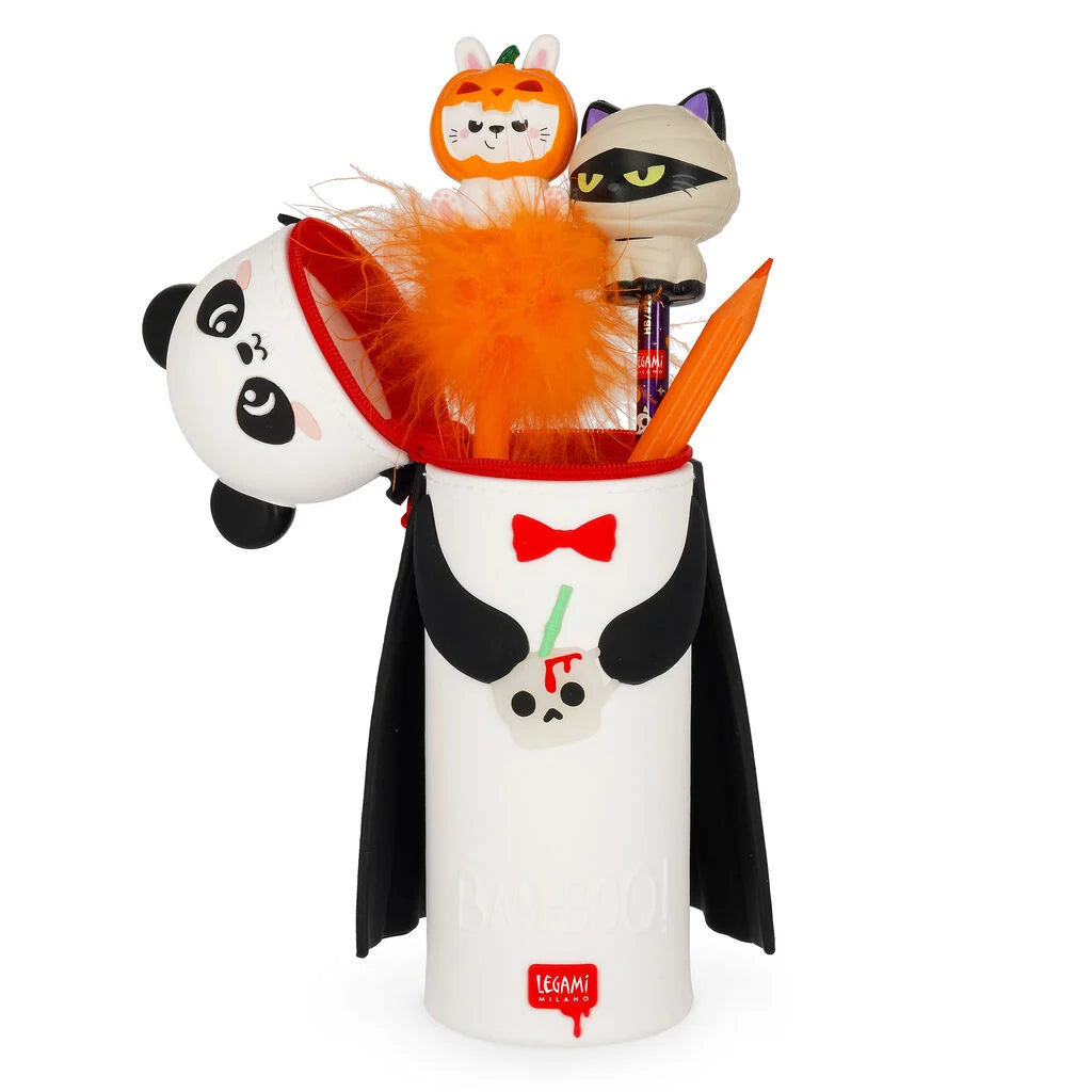 LEGAMI Halloween Panda "Bam-Boo" 2-in-1 Silicone Pencil Case - Kawaii