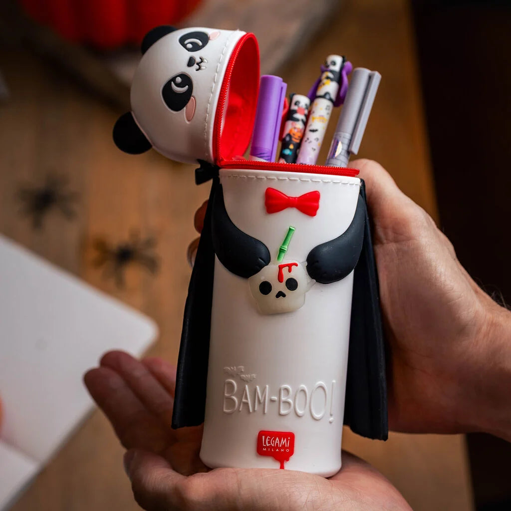 LEGAMI Halloween Panda "Bam-Boo" 2-in-1 Silicone Pencil Case - Kawaii