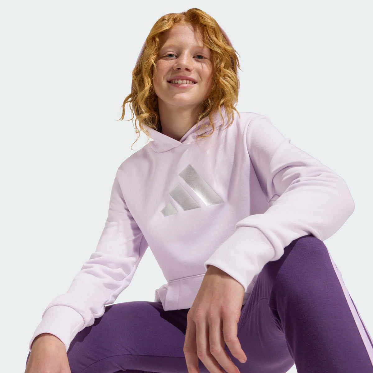 ADIDAS Girl's Glam Graphic Hoodie - Pink
