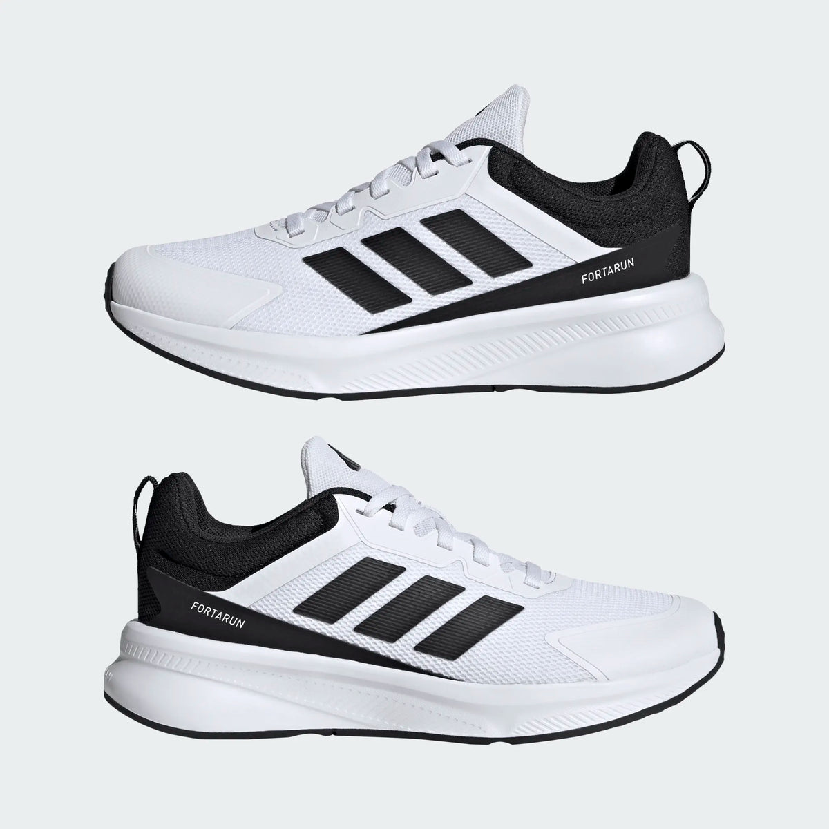 ADIDAS Boy's FortaRun 4.0 Shoes - White/Black | KH9113