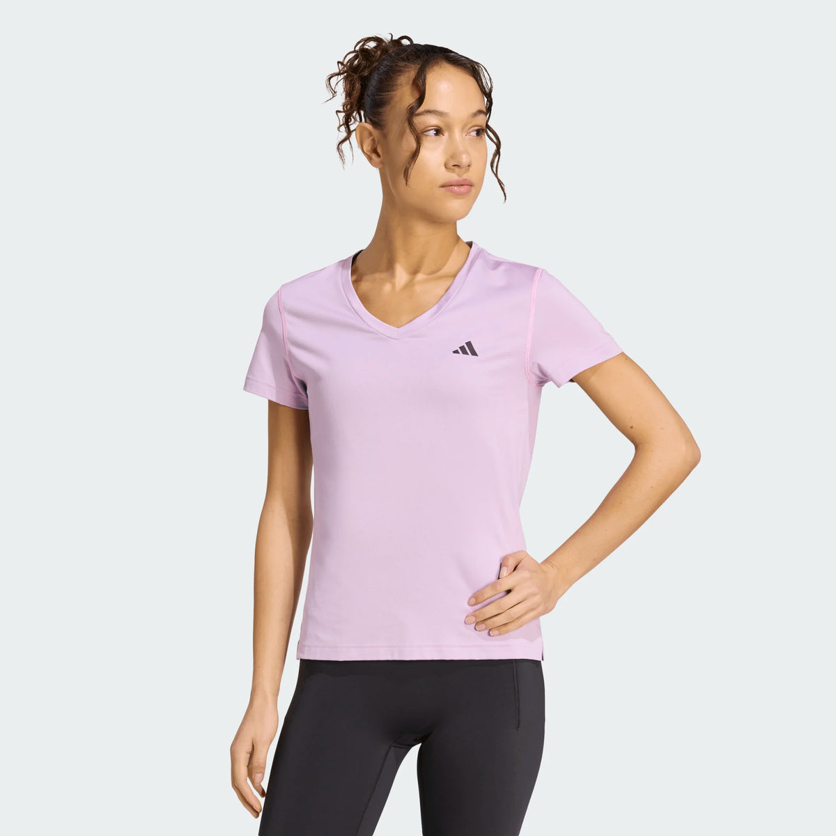 ADIDAS Workout Essentials V-Neck T-Shirt - Pink