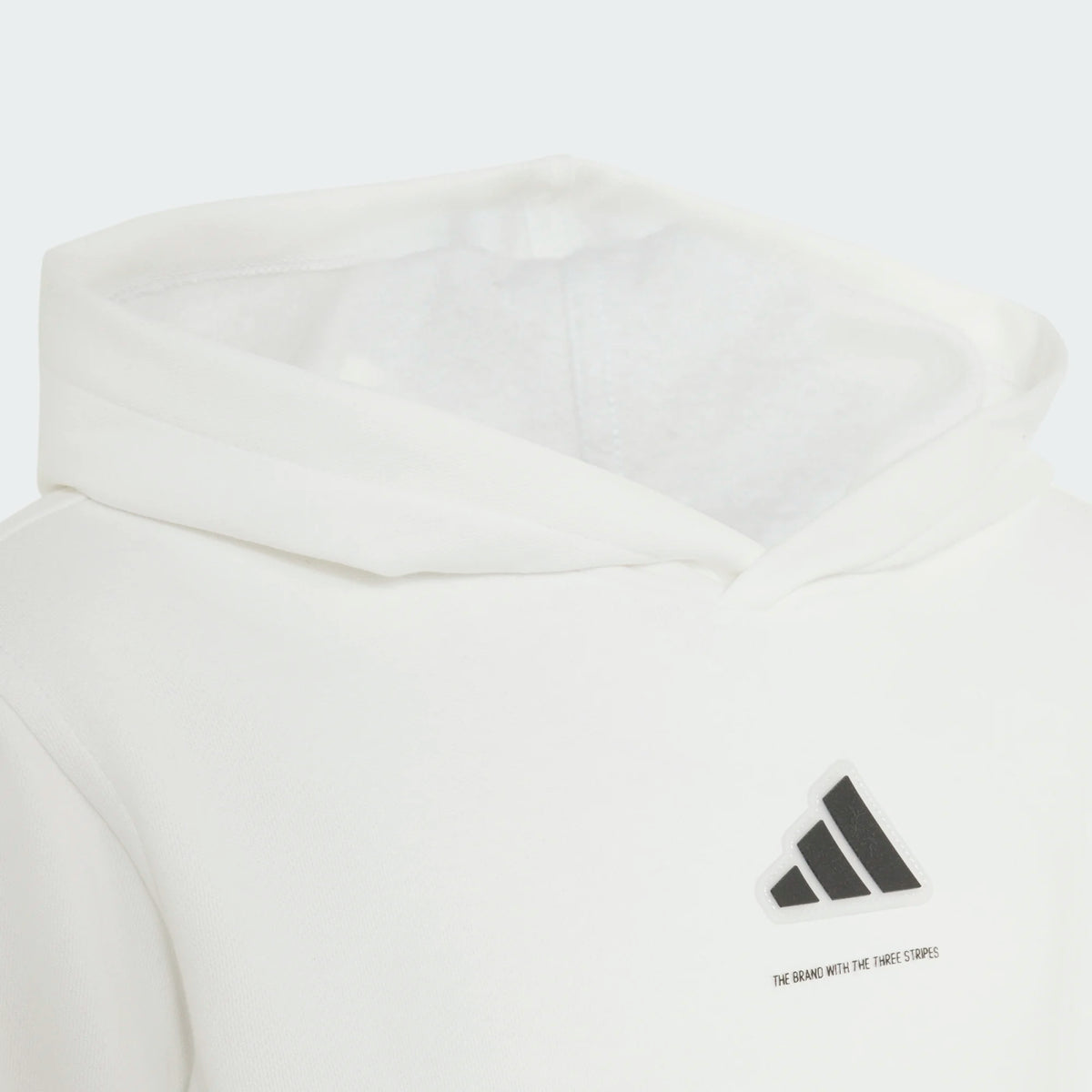 ADIDAS Boy's Slogan Fleece Hoodie - White