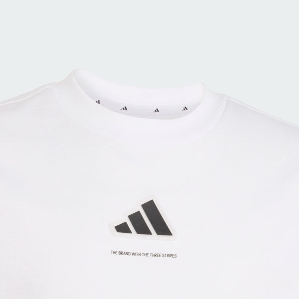 ADIDAS Kids' Slogan Jersey T-Shirt - White